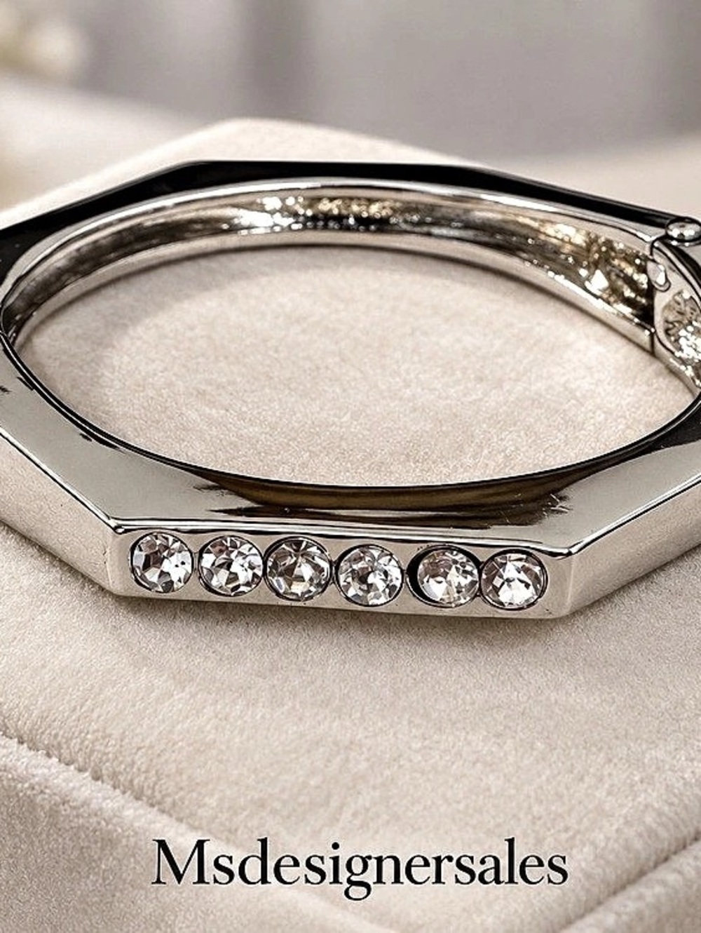 Sequin Crystal Silver-Tone Bracelet 327